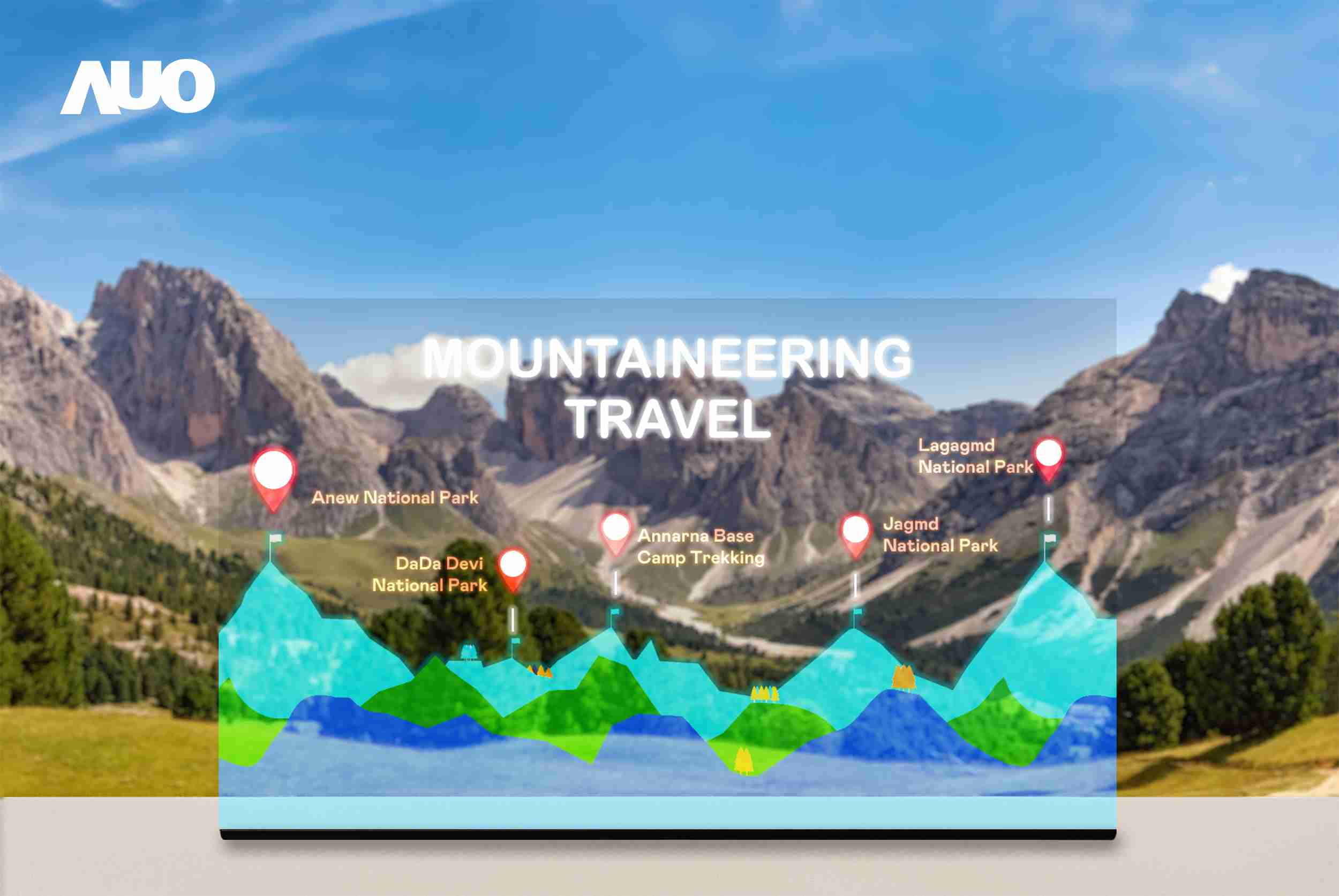 尊龙集团展示全球单片尺寸最大(*)42吋透明Micro LED显示器拼接而成的〝64吋透明Micro LED显示器〞，，，具备高透明度、、、、1,000 nits高亮度、、、、广色域、、、、采用三边无边框的无缝拼接等多重特色，，，呈现超高清、、、细腻画质而不遮挡后方视觉，，，满足层峰需求，，，，可广泛运用于零售、、艺术展览或商业空间等场域